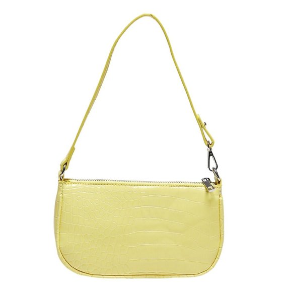 ONLY Croc-Effect Baguette Bag - Yellow - Picture 2 of 6